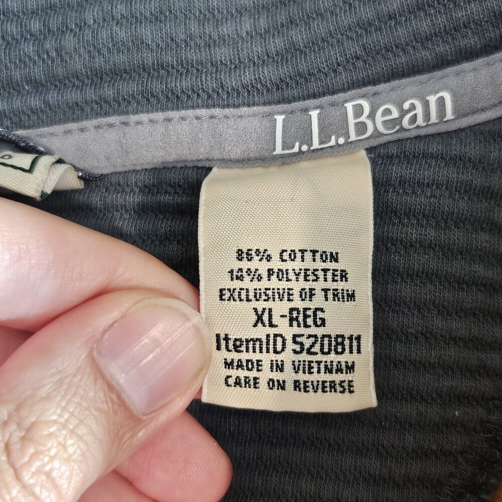 L.L.Bean Mens Lakewashed Double‑Knit Quarter‑Zip Pullover Size XL Reg Tan 520811 - Picture 5 of 9
